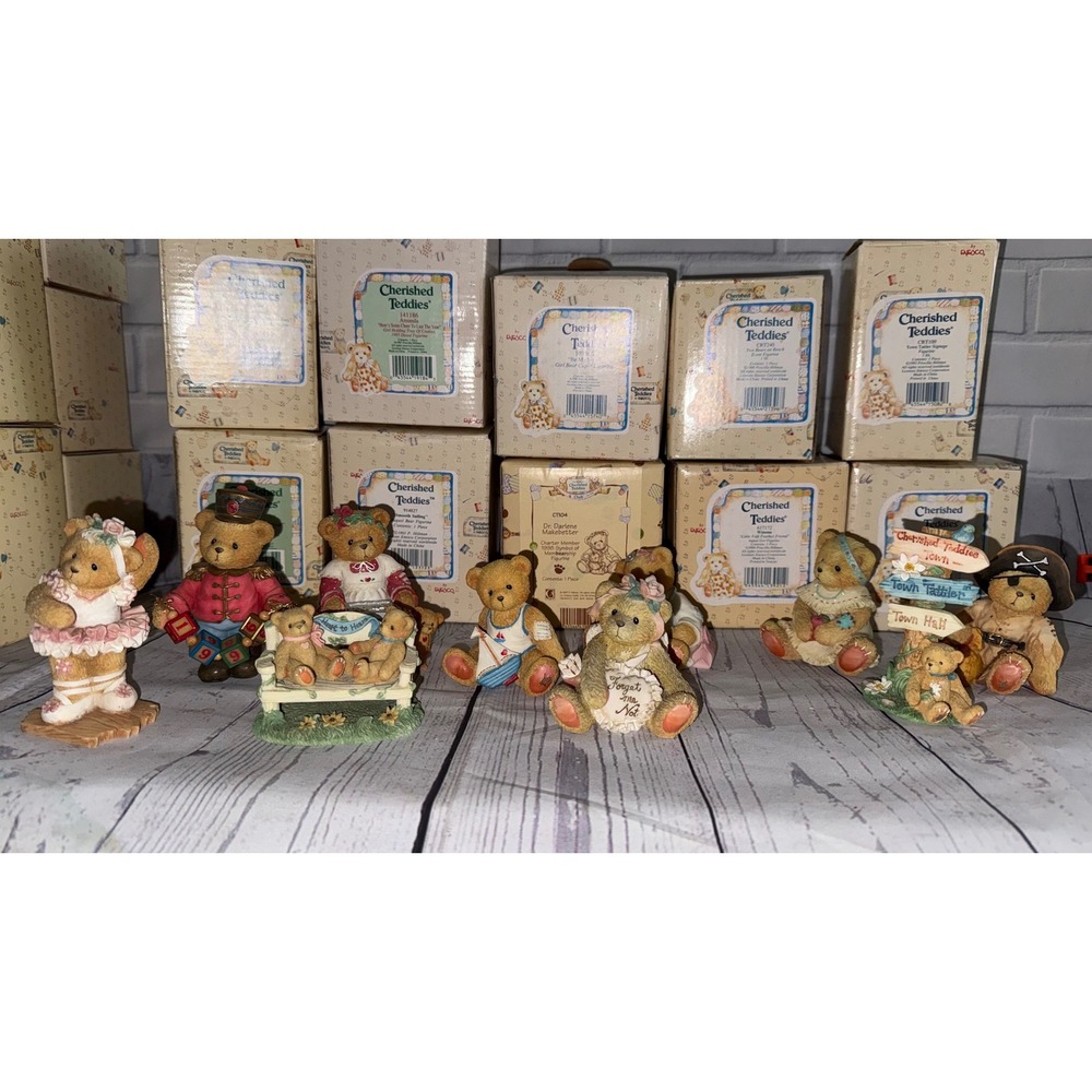 Cherished Teddies Enesco Figurine Lot Winona Taylor Dr Darlene with Boxes 10pc